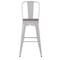 Emma and Oliver Kam Metal Indoor-Outdoor Stool with Removable Back and All-Weather Polystyrene Seat